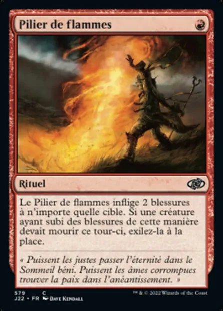Pilier de flammes, carte Magic J22 579 — extension Jumpstart 2022