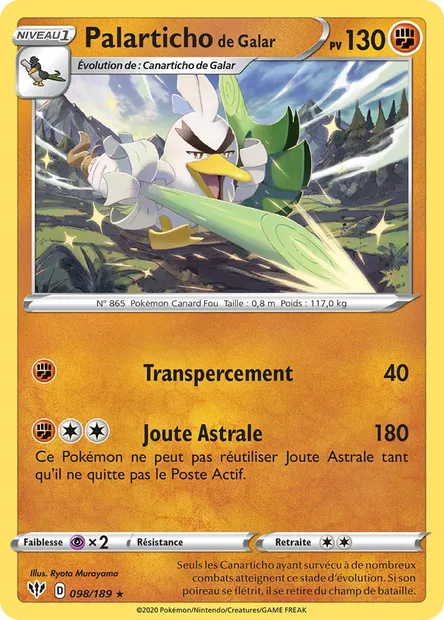 Palarticho de Galar, carte Pokémon DAA 98 — extension Ténèbres Embrasées