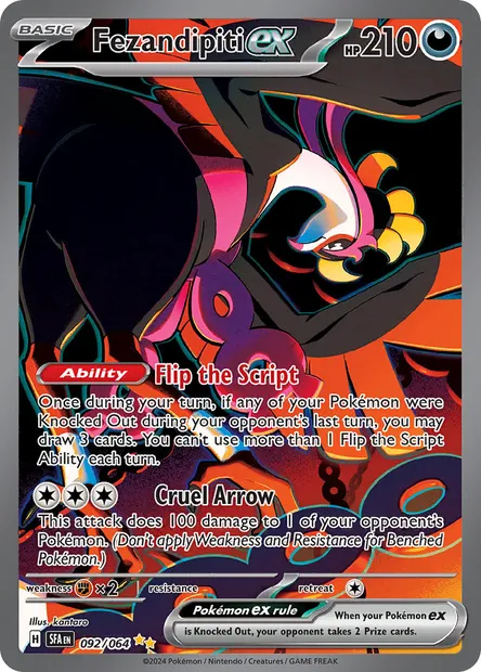 Fezandipiti ex, Pokémon card SFA 092 — Shrouded Fable set