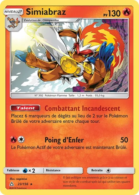 Simiabraz, carte Pokémon UPR 23 — extension Ultra-Prisme