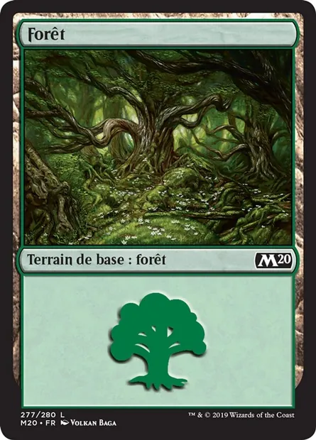 Forêt, carte Magic M20 277 — extension Core Set 2020