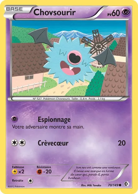 Chovsourir, carte Pokémon BCR 70 — extension Frontières Franchies