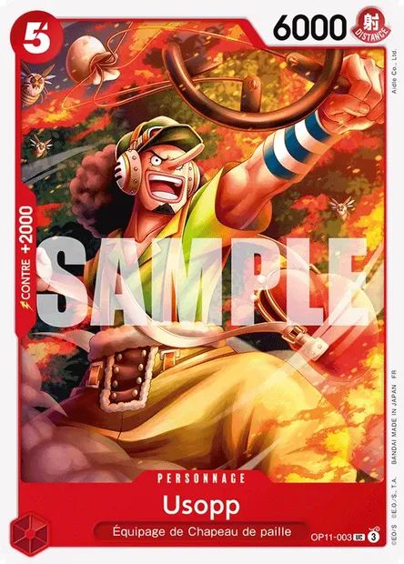 Usopp, carte One Piece OP11-003 — extension DES POINGS VIFS COMME L'ÉCLAIR