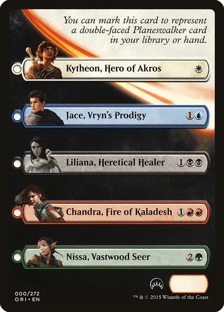 Magic Origins Checklist, Magic card TORI 0 — Magic Origins Tokens set