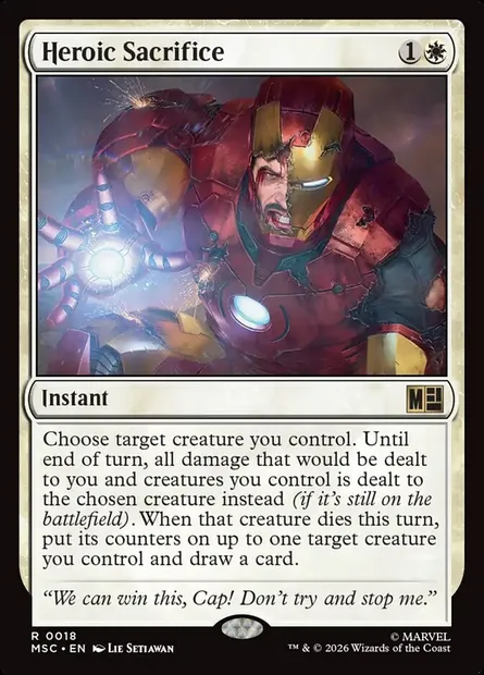 Heroic Sacrifice, Magic card MSC 18 — Marvel Super Heroes Commander set