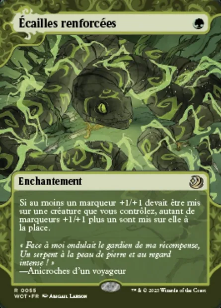 Écailles renforcées, carte Magic WOT 55 — extension Wilds of Eldraine: Enchanting Tales