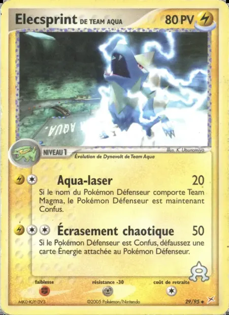 Elecsprint de Team Aqua, carte Pokémon MA 29 — extension EX Team Magma vs Team Aqua