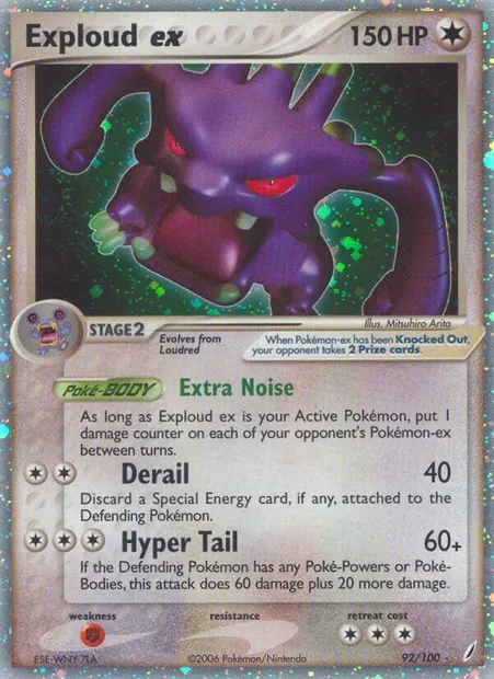 Exploud ex, Pokémon card CG 92 — Crystal Guardians set