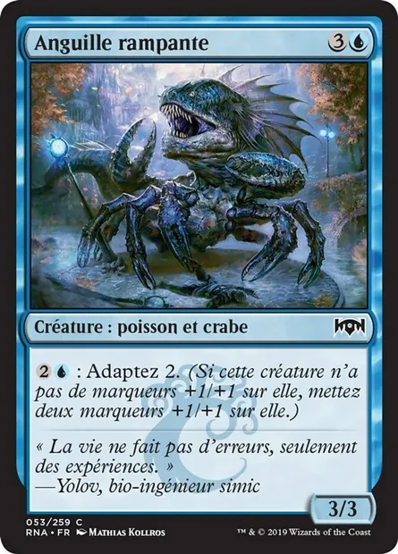 Anguille rampante, carte Magic RNA 53 — extension L'allégeance de Ravnica