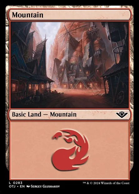Mountain, Magic card OTJ 283 — Outlaws of Thunder Junction set