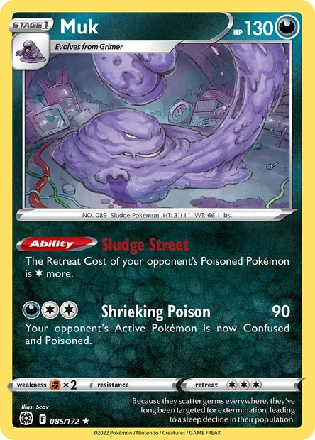 Muk, Pokémon card BRS 085 — Brilliant Stars set