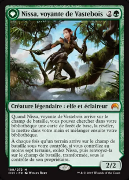 Nissa, voyante de Vastebois // Nissa, sage animiste, carte Magic ORI 189 — extension Magic Origines