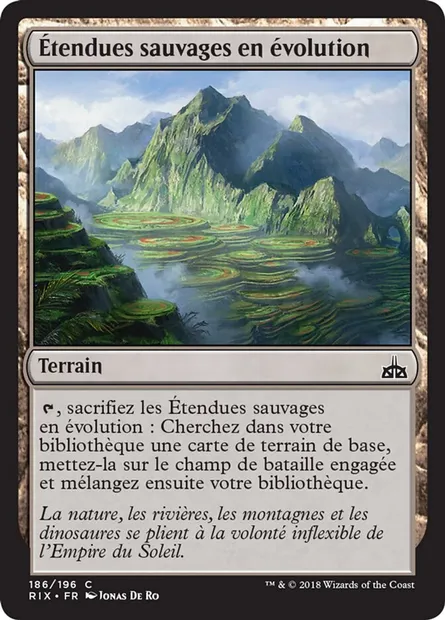 Étendues sauvages en évolution, carte Magic RIX 186 — extension Les combattants d'Ixalan