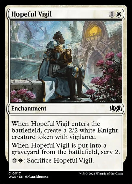 Hopeful Vigil, Magic card WOE 17 — Wilds of Eldraine set