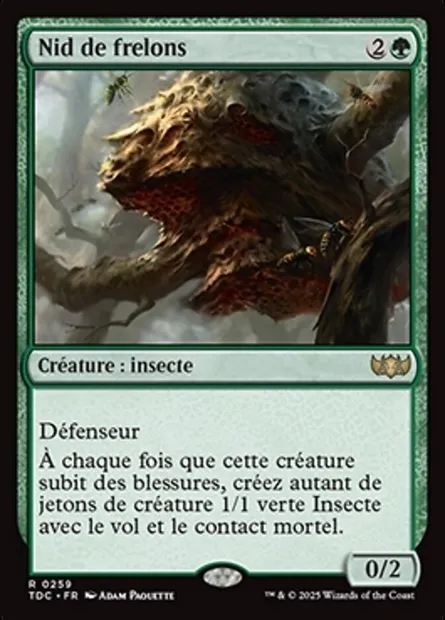 Nid de frelons, carte Magic TDC 259 — extension Tarkir: Dragonstorm Commander