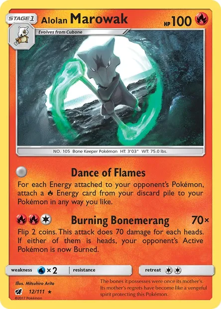 Alolan Marowak, Pokémon card CIN 12 — Crimson Invasion set