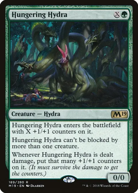 Hungering Hydra, Magic card M19 189 — Core Set 2019 set