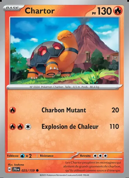 Chartor, carte Pokémon JTG 025 — extension Aventures Ensemble