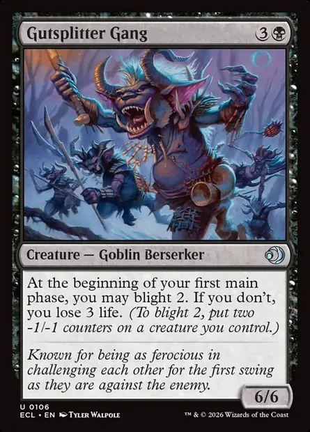 Gutsplitter Gang, Magic card ECL 106 — Lorwyn Eclipsed set