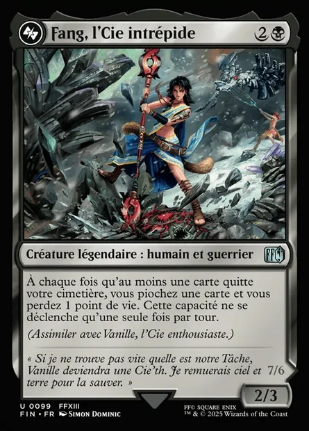 Fang, Fearless l'Cie, carte Magic FIN 99 — extension Final Fantasy