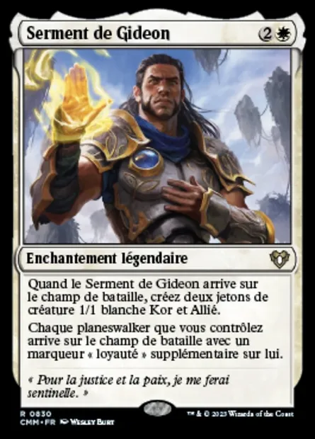 Serment de Gideon, carte Magic CMM 830 — extension Commander Masters