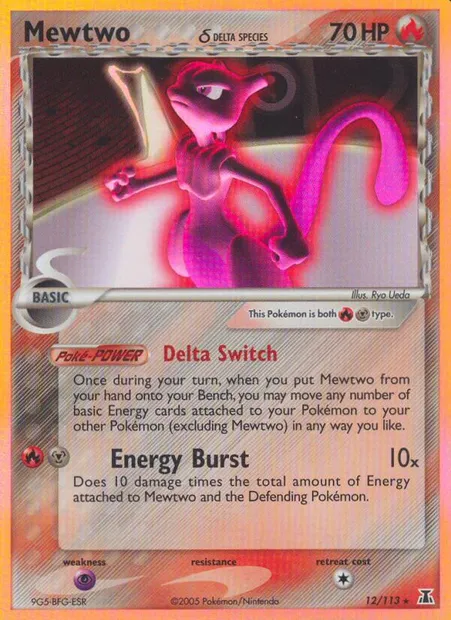 Mewtwo δ, Pokémon card DS 12 — Delta Species set