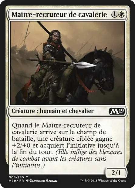 Maître-recruteur de cavalerie, carte Magic M19 8 — extension Core Set 2019