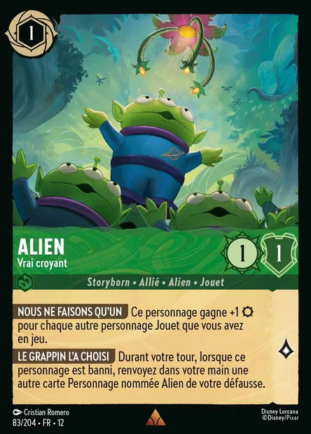 Alien - Vrai croyant, carte Disney Lorcana CH12-083 — extension Contrées Inconnues