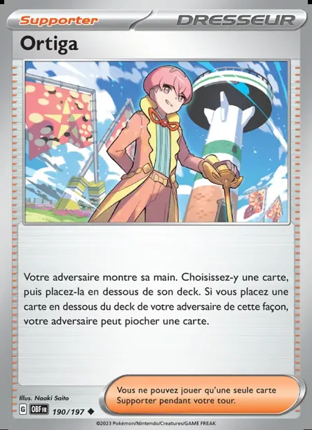 Ortiga, carte Pokémon OBF 190 — extension Flammes Obsidiennes