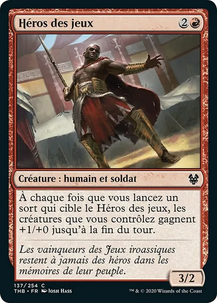 Héros des jeux, carte Magic THB 137 — extension Theros Beyond Death