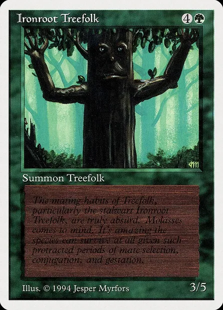 Ironroot Treefolk, Magic card SUM 204 — Summer Magic / Edgar set