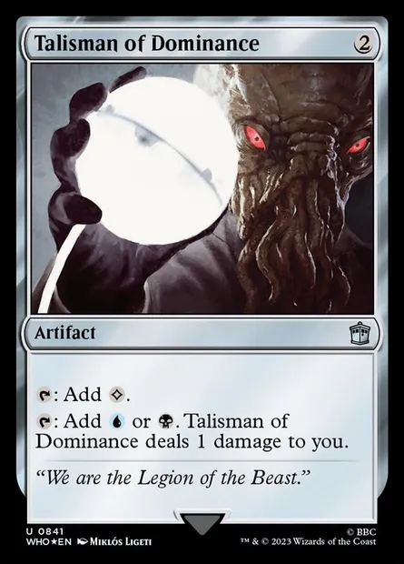 Talisman de dominance, carte Magic WHO 841 — extension Doctor Who