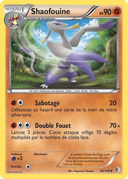 Shaofouine, carte Pokémon BCR 88 — extension Frontières Franchies