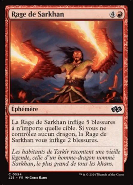 Rage de Sarkhan, carte Magic J25 594 — extension Foundations Jumpstart