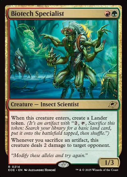Biotech Specialist, Magic card EOE 214 — Edge of Eternities set