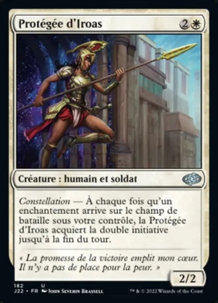 Protégée d'Iroas, carte Magic J22 182 — extension Jumpstart 2022