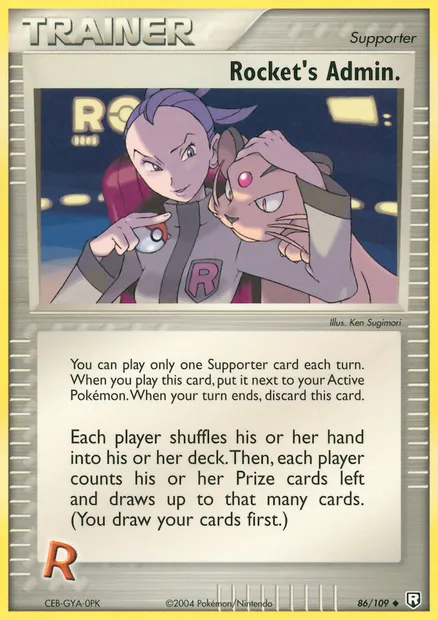 Rocket's Admin., Pokémon card TRR 86 — Team Rocket Returns set
