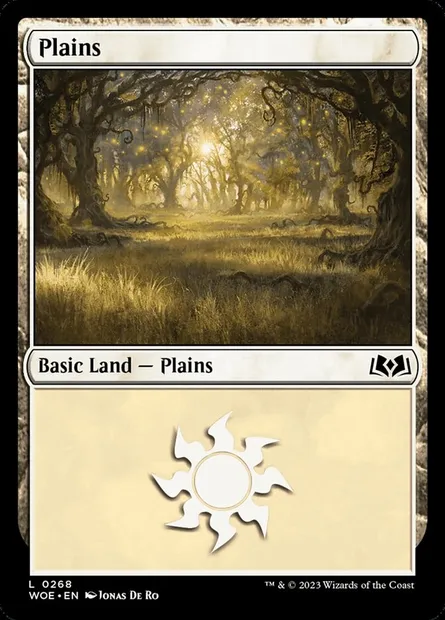 Plains, Magic card WOE 268 — Wilds of Eldraine set