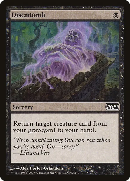 Disentomb, Magic card M10 92 — Magic 2010 set