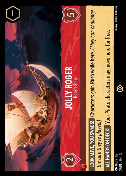 Jolly Roger - Hook's Ship, Disney Lorcana card P1-027 — P1 set