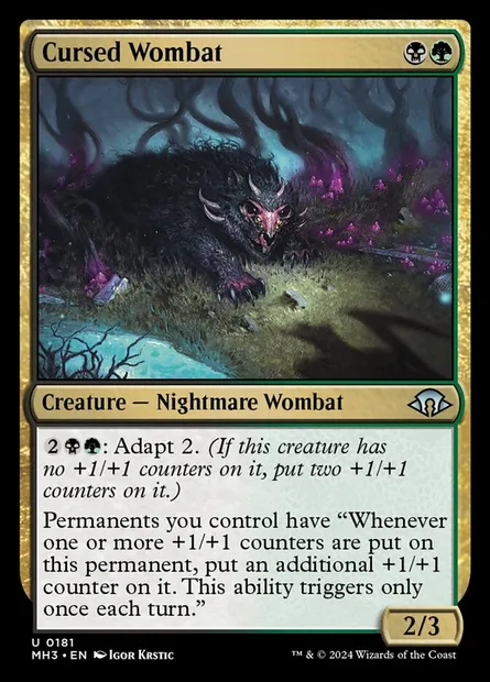 Cursed Wombat, Magic card MH3 181 — Modern Horizons 3 set