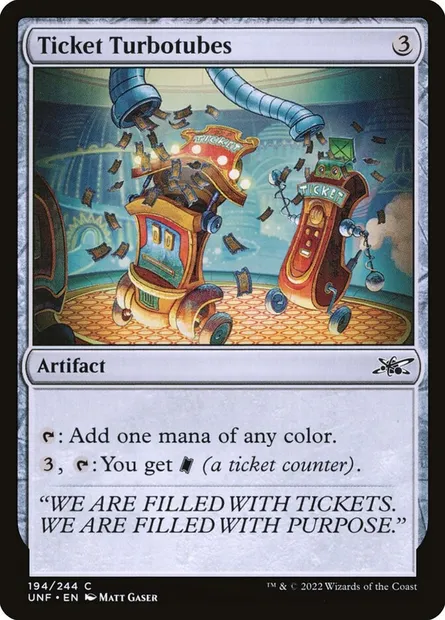 Ticket Turbotubes, Magic card UNF 194 — Unfinity set