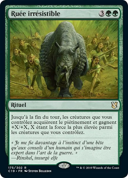Ruée irrésistible, carte Magic C19 175 — extension Commander 2019