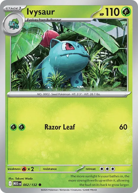 Ivysaur, Pokémon card MEG 002 — Mega Evolution set