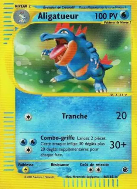 Aligatueur, carte Pokémon EX 46 — extension Expedition