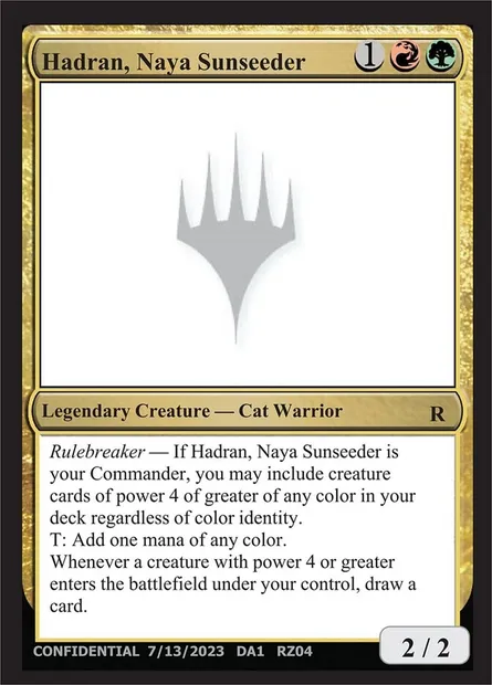 Hadran, Naya Sunseeder, Magic card UNK RZ04b — Unknown Event set