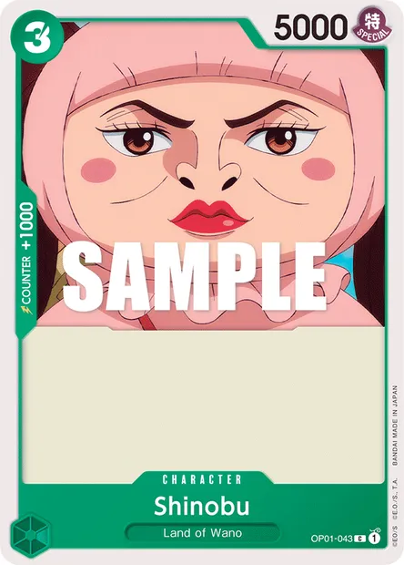 Shinobu, One Piece card OP01-043 — ROMANCE DAWN set
