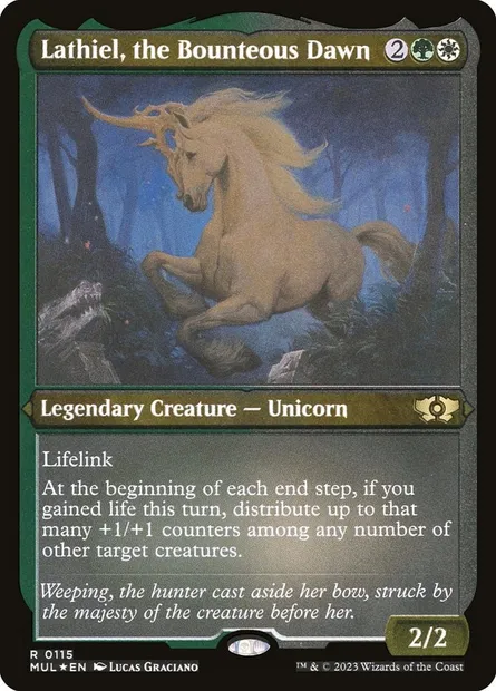 Lathiel, l'Aube de générosité, carte Magic MUL 115 — extension Multiverse Legends