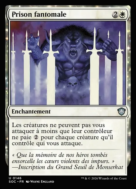 Prison fantomale, carte Magic SOC 146 — extension Secrets of Strixhaven Commander