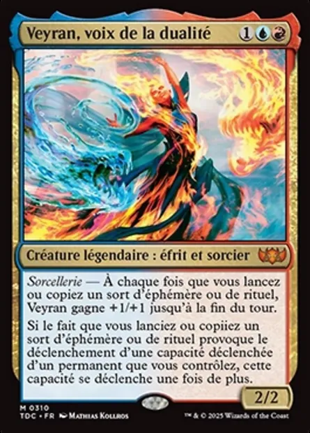 Veyran, voix de la dualité, carte Magic TDC 310 — extension Tarkir: Dragonstorm Commander